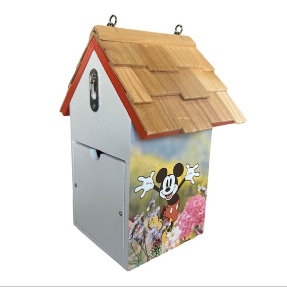 Disney Mickey Mouse Orange Blue Wooden Birdhouse - Viral Tiktok - 9-1/4" Tall - Picture 13 of 15